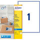 Etiket Avery J8167-25 199.6x289.1mm wit 25 stuks