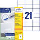 Etiket Avery 3652-200 70x42.3mm wit 4200 stuks