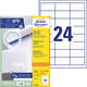 Etiket Avery 3658 64.6x33.8mm wit 4800 stuks