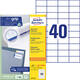 Etiket Avery 3651-200 52.5x29.7mm wit 8000 stuks