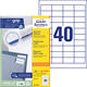 Etiket Avery 3657-200 48.5x25.4mm wit 8000 stuks