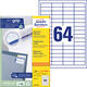 Etiket Avery 3667-200 48.5x16.9mm wit 12800 stuks
