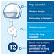 Toiletpapierdispenser Tork T2 Elevation jumbo klein wit 555000