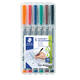 Viltstift Staedtler Lumocolor 315 non permanent medium assorti 6 stuks