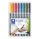 Viltstift Staedtler Lumocolor 313 permanent S set à 8 stuks assorti