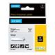 Labeltape Dymo Rhino industrieel vinyl 12mm zwart op wit