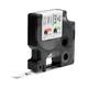 Labeltape Dymo Rhino industrieel vinyl 12mm zwart op wit