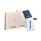 Reliëftape Dymo embossing vinyl 9mm wit op blauw