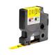 Labeltape Dymo Rhino industrieel vinyl 12mm zwart op geel