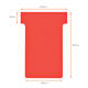 T-kaart Nobo nr.2 48mm rood 100 stuks