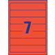 Rugetiket Avery smal 38x192mm zelfklevend rood