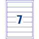 Rugetiket Avery smal 38x192mm zelfklevend wit