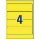 Rugetiket Avery breed 61x192mm zelfklevend geel 20 vel