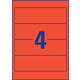 Rugetiket Avery breed 61x192mm zelfklevend rood