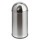Afvalbak Pushcan met pushdeksel 40liter zilver