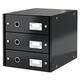 Ladenkast Leitz Click & Store WOW 3 laden gerecycled karton zwart