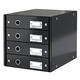 Ladenkast Leitz WOW Click & Store 4 laden gerecycled karton zwart