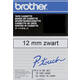 Labeltape Brother P-touch TC-101 standaard 12mm zwart op transparant