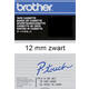 Labeltape Brother P-touch TC-201 standaard 12mm zwart op wit