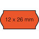 Prijsetiket 12x26mm Sato Samark permanent fluor rood 1500 stuks