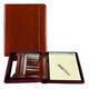Schrijfmap Brepols Palermo luxe A4 met rits incl schrijfblok bruin