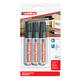 Viltstift edding 500 schuin 2-7mm zwart blister à 3 stuks
