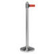 Afzetpaal Securit RVS met rolband 210cm rood