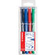 Fineliner STABILO Sensor 189 fijn assorti etui à 4 stuks