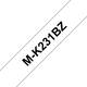 Labeltape Brother P-touch M-K231 ongelamineerd 12mm zwart op wit