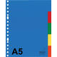 Tabbladen Kangaro A5 17-gaats A505M 5-delig assorti PP