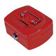 Geldkist Pavo met muntgleuf 125x95x60mm rood