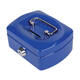 Geldkist Pavo met muntgleuf 125x95x60mm blauw