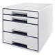 Ladenblok Leitz WOW CUBE A4 maxi 4 laden wit/grijs