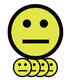 Magneet smiley 50mm emotie neutraal geel 5 stuks