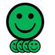 Magneet smiley 50mm emotie blij groen 5 stuks