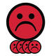 Magneet smiley 50mm emotie bedroefd rood 5 stuks