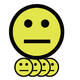 Magneet smiley 75mm emotie neutraal geel 5 stuks