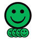 Magneet smiley 75mm emotie blij groen 5 stuks