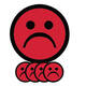 Magneet smiley 75mm emotie bedroefd rood 5 stuks