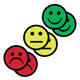 Magneet smiley 25mm emotie blij groen 5 stuks