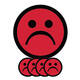 Magneet smiley 25mm emotie bedroefd rood 5 stuks
