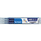 Rollerpenvulling PILOT friXion medium blauwzwart set à 3 stuks
