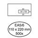 Envelop Hermes EA5/6 110x220mm venster 3x10rechts zelfklevend 500 stuks