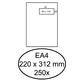 Envelop Hermes akte EA4 220x312mm venster rechts 4x11cm zelfklevend wit doos à 250 stuks