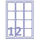 Etiket Avery L7164-100 63.5x72mm wit 1200 stuks