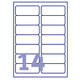 Etiket Avery L7063-20 99.1x38.1mm polyester wit 280 stuks
