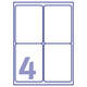 Etiket Avery J8169-25 99.1x139mm wit 100 stuks
