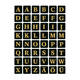 Etiket HERMA 4130 13x13mm letters A-Z zwart op goud