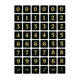 Etiket HERMA 4131 13x13mm getallen 0-9 zwart op goud