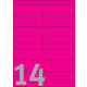 Etiket Avery L7363P-25 99.1x38.1mm neon roze 340 stuks